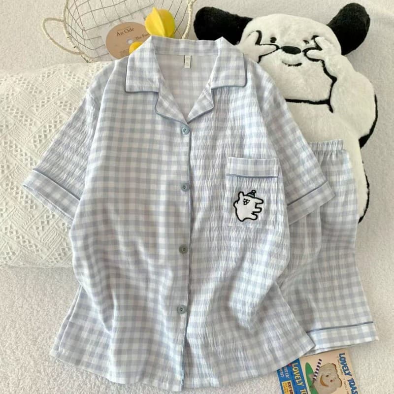 Women's Spring/Autumn Short Sleeve Shorts Pajama Set 2026 New Cloud Cotton Thin Cute Cartoon Summer Wear