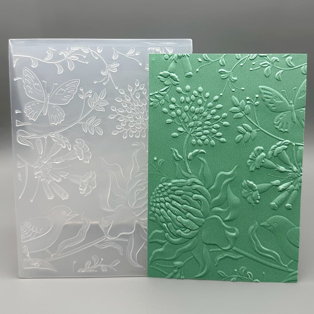 3D bird flower plastic concave and convex embossed mold texture clip Christmas concave and convex template embossed plate embossed print clip hand