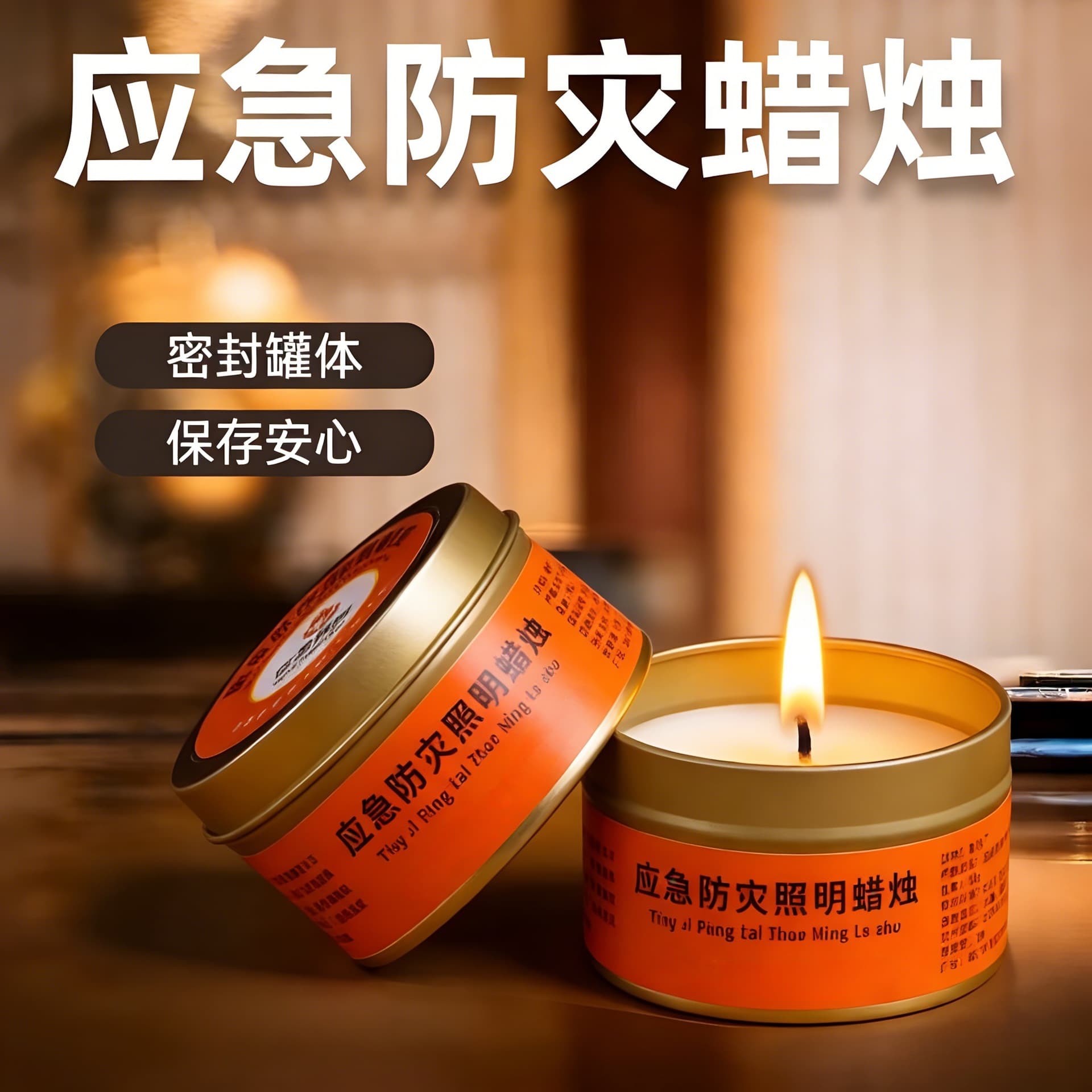 Emergency Disaster Prevention Candles, Household Power Outage Emergency Lighting, Odorless Candles, Long-Lasting Burning, Sealed Moisture-Proof Canned Candles