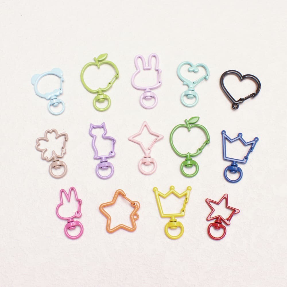 Twelve Types of Spring Clasps Collection, Cartoon Cute Accessories, Keychains, Luggage Buckles, Pendants, Handmade Materials