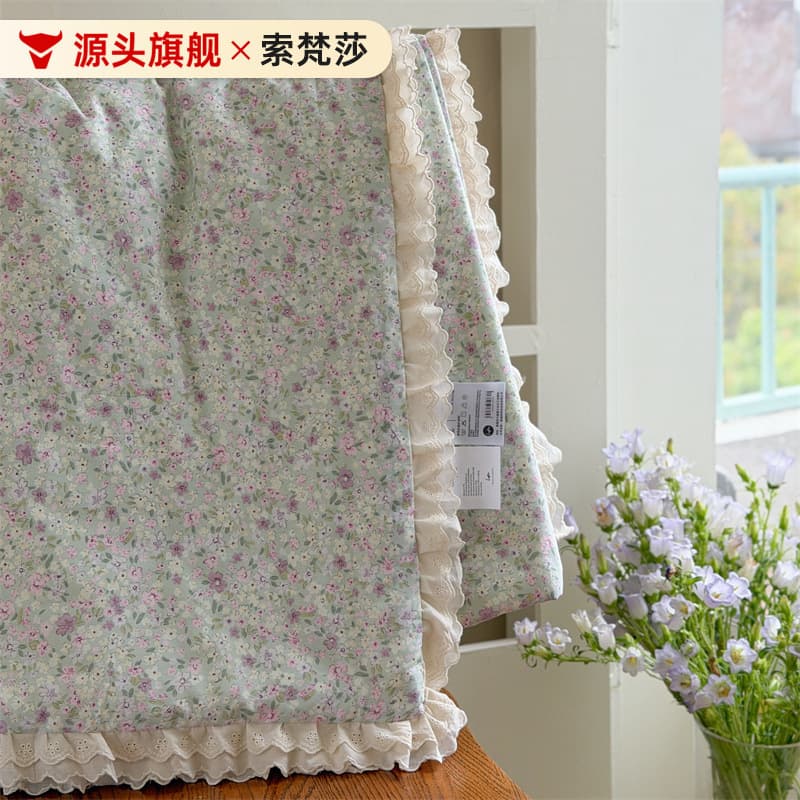 Summer Cool Quilt, Pure Cotton, Machine Washable, Baby Kids Single Double Air Conditioning Quilt, Lace Soybean Summer Quilt, Lightweight for Summer