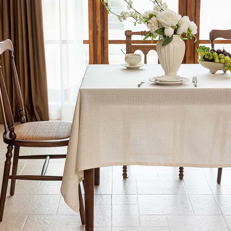 Simple style solid color tablecloth living room household rectangular linen tablecloth retro dining tablecloth desktop dust cover