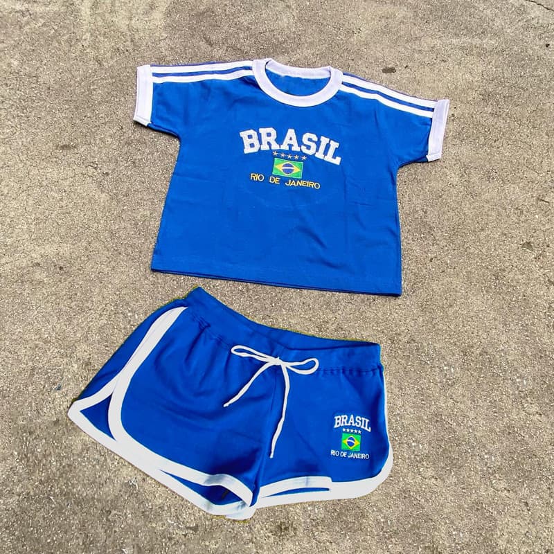 2024 New Shorts and Top Set Summer Women's Brazilian Letter Embroidery Set Casual Y2K Sportswear