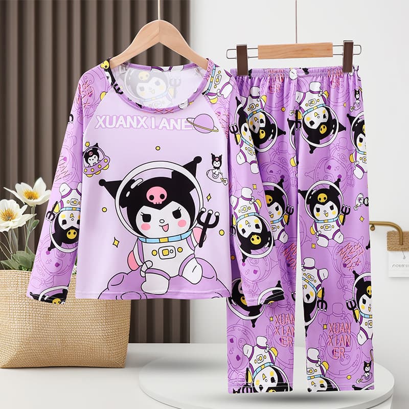 2024 Cartoon Kids Long Sleeve New Spring Autumn Children's Loose Round Neck Sleepwear Pajama Set for Boys and Girls