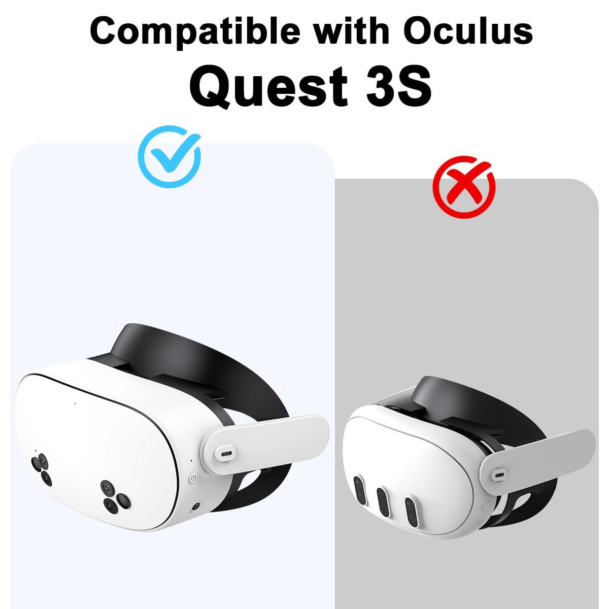 Open Face Mask Compatible with Meta Quest 3S, Extra Large, Sweat-Resistant, Breathable Open VR Accessory