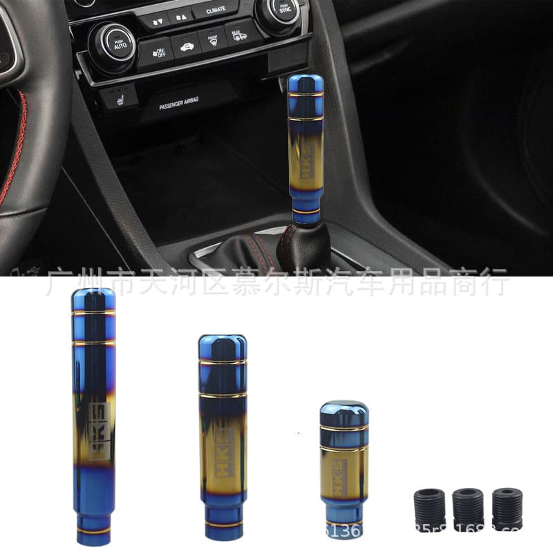 Car Modification Manual Shift Knob, Blue Anodized Racing Gear Shift Knob, Universal Aluminum Threaded Shift Knob