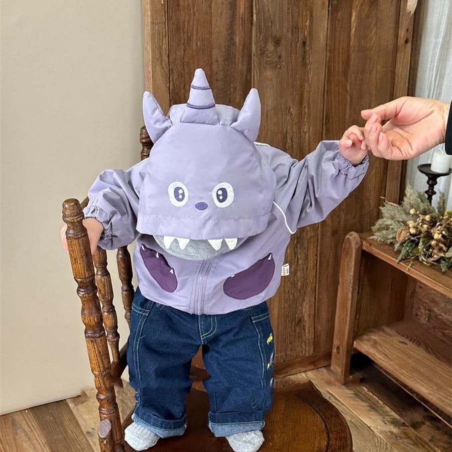 Kids Korean Spring Clothes Baby Super Cute Fashion Hooded Windbreaker Jacket Handsome Baby Windproof Clothes Two-Piece Set