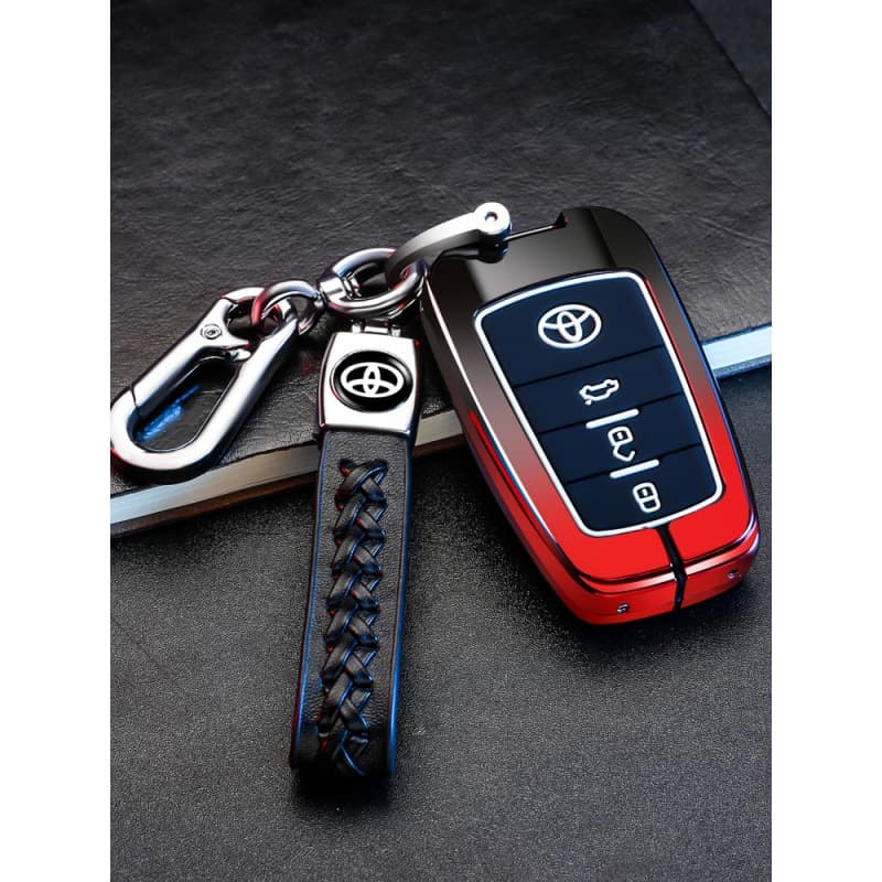 Metal Key Case Cover for Toyota 2021 Camry Crown Highlander Prado Land Cruiser C-HR