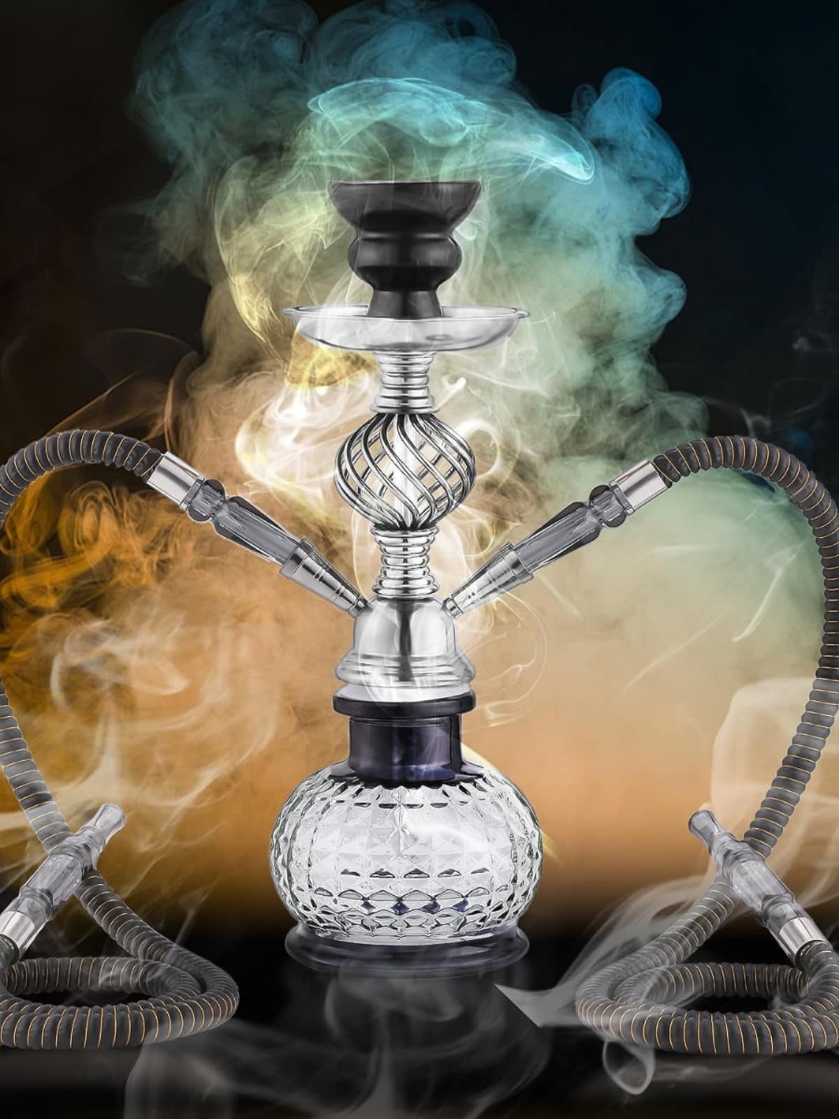 Arabic Hookah Shisha Bar KTV Classic Black Double and Four-Person Hookah Arabic Style