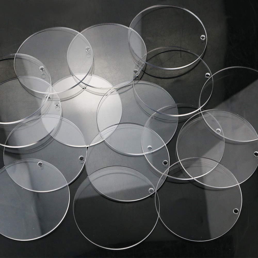 Painting blank acrylic transparent round sheets, double-sided laminated DIY keychain combination, various shapes available
