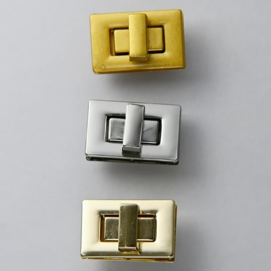 Small Sachet Rectangular Square Women's Bag Lock Buckle Hardware Accessories Gold Silver Black Antique Bronze H-shaped Twist Lock Buckle