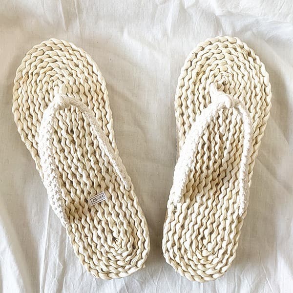 Japanese Retro Straw Sandals, Slippers for Women, Colorful Couples, Japanese Cotton Rope Beach Flip-Flops, Casual Shoes, Home Style