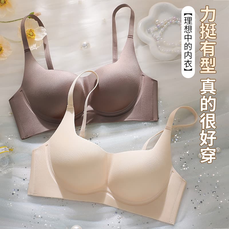 Seamless Slim Fit Bra for Women, Push-Up and Lift, Anti-Sagging, Soft Support, Wire-Free, Side Coverage Bra