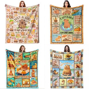 New Cross-border Capybara Flannel Blanket Digital Print Cartoon Blanket Air Conditioning Blanket Office Nap Cover Blanket