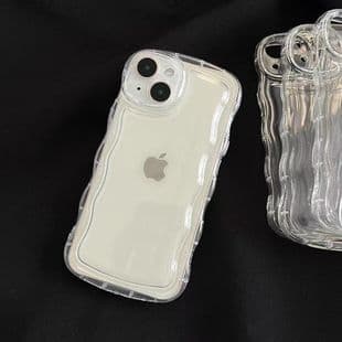 New Wave Pattern Compatible with Apple 13 Case, iPhone 12/16 Pro Transparent Shockproof 11/15 Custom Material