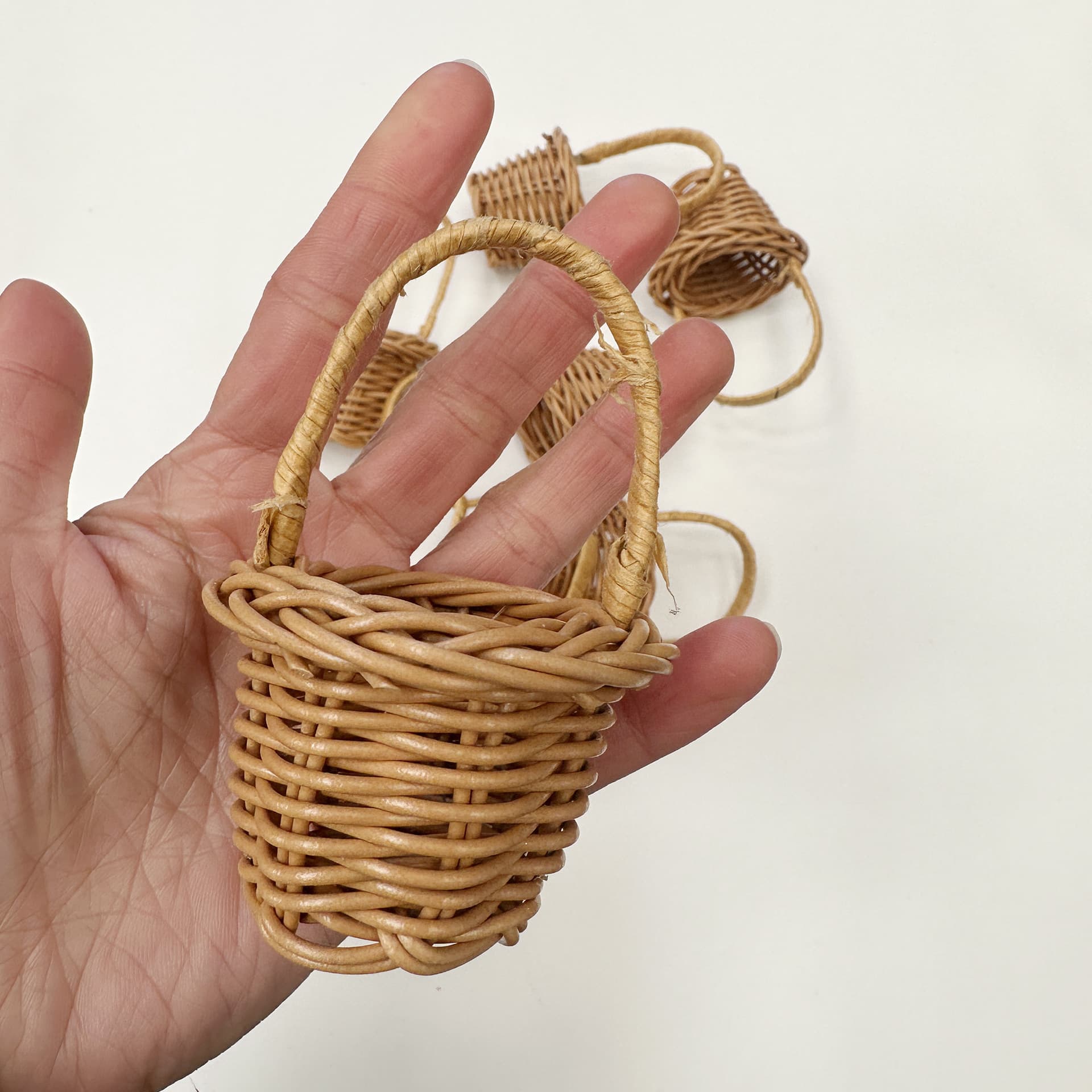 [Simulated Rattan Mini Basket] Mini Flower Basket Handwoven