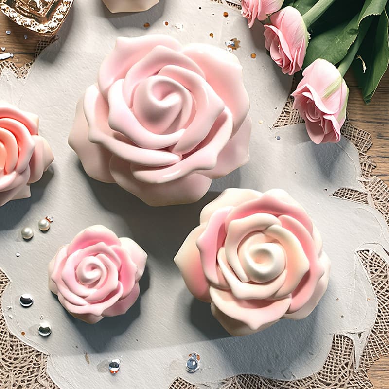 Valentine's Rose Silicone Mold, Rose Plaster Scented Stone Decoration, Car Decoration Mold