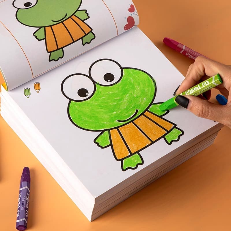 Children's Drawing Book, Coloring Book, Simple Sketch Painting Book for Kindergarten Ages 3-6, Early Learning with Crayons, Tracing and Coloring Book