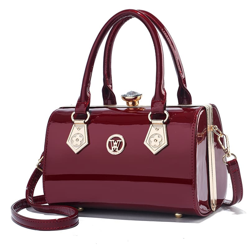 [Drop Shipping] 2025 European and American New Fashion Bright Leather Handbag Large Capacity Women's Single Shoulder Crossbody Bag Trendy