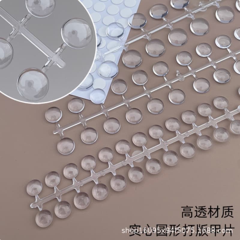 Nail Gel Polish Bottle Beads, Round Bead Nail Tips, Transparent Half-Round Beads, Round Color Display, Swatch, Sample Nail Tips