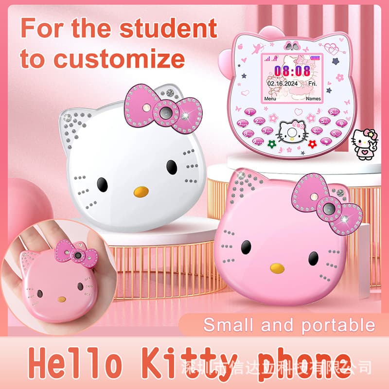 Adorable HelloKitty Children's Non-Smartphone Dual-SIM Lanyard Cute Girl Cartoon Mobile Phone Small Screen Storage Card Support
