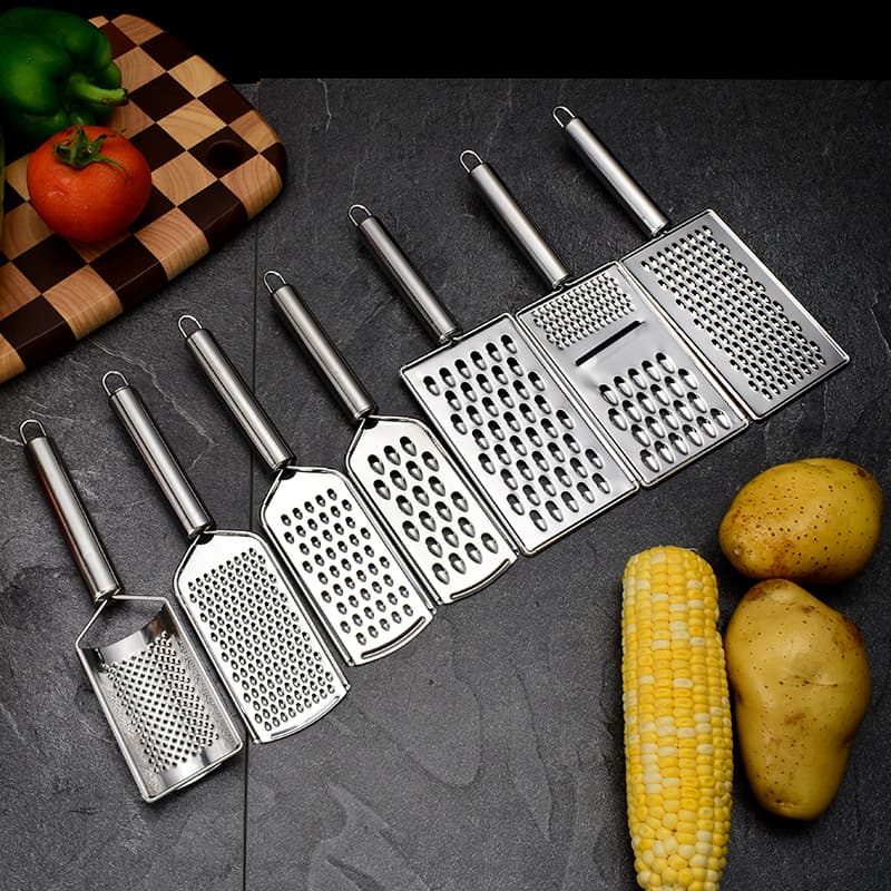 Multi-purpose stainless steel grater for cheese/vegetables/fruits, arched ginger and radish shredder