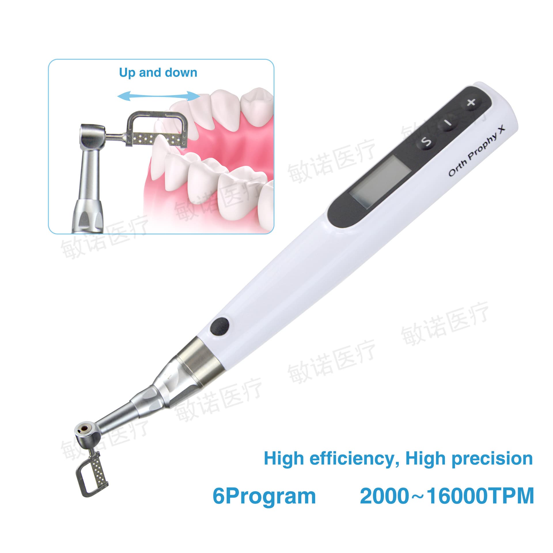 Dental Electric Interproximal Enamel Reduction Handpiece with Saw Blade and Sanding Disc, Tooth Enamel Grinding Handpiece Motor for Aesthetics