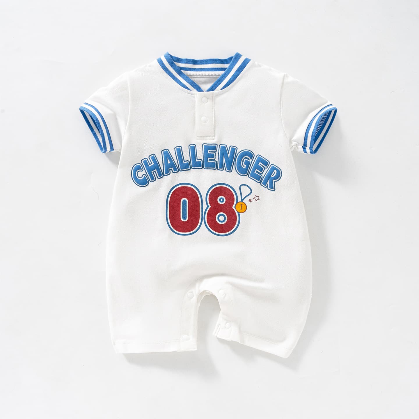 Newborn Baby Summer Clothes Short Sleeve Romper for Boys, Thin Outfit for Full Moon and 100 Days, Going Out Summer Bodysuit