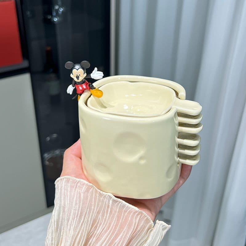 Cute Hotpot Dipping Sauce Dish Ceramic Cartoon Home Seasoning Plate with Handle Dumpling Sauce Dish Small Plate Vinegar Dish