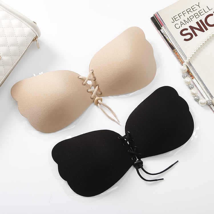 Lala Goddess Push-Up Breast Pads Invisible Bra Strapless Bra Angel Wing Silicone Nipple Covers One-Piece Style Bra Pads