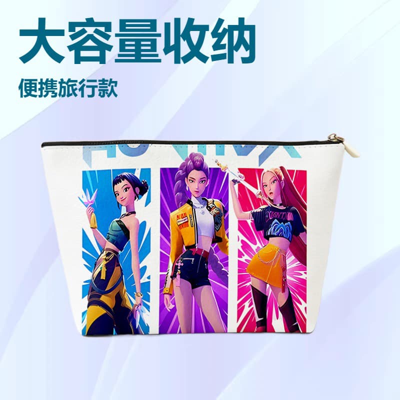 Cross-border popular PU leather Witch Hunters waterproof storage bag portable cosmetic bag storage bag zipper small bag
