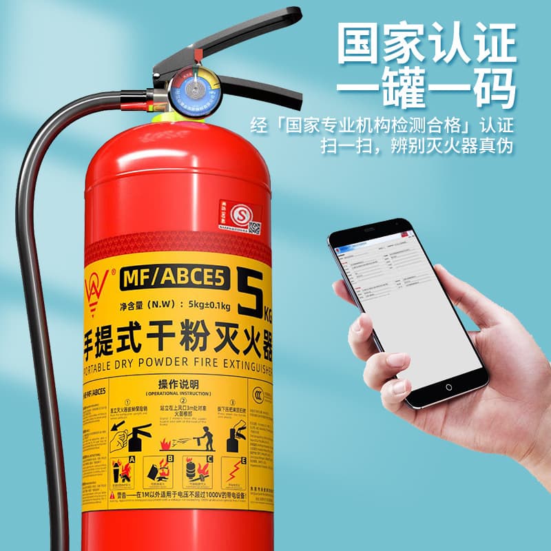 New National Standard 4kg Dry Powder Fire Extinguisher 5kg Portable Car Home Commercial Fire Safety Equipment Factory Wholesale