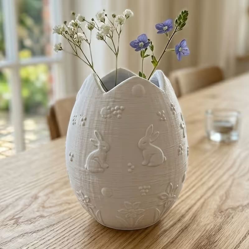 Cross-border new product Easter egg model decorative vase. 3D relief exquisite spring home garden decorative vase