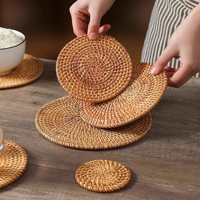 Woven Insulation Mat Household High Heat Resistant Table Mat Heat Resistant Plate Mat Coaster Teapot Stand