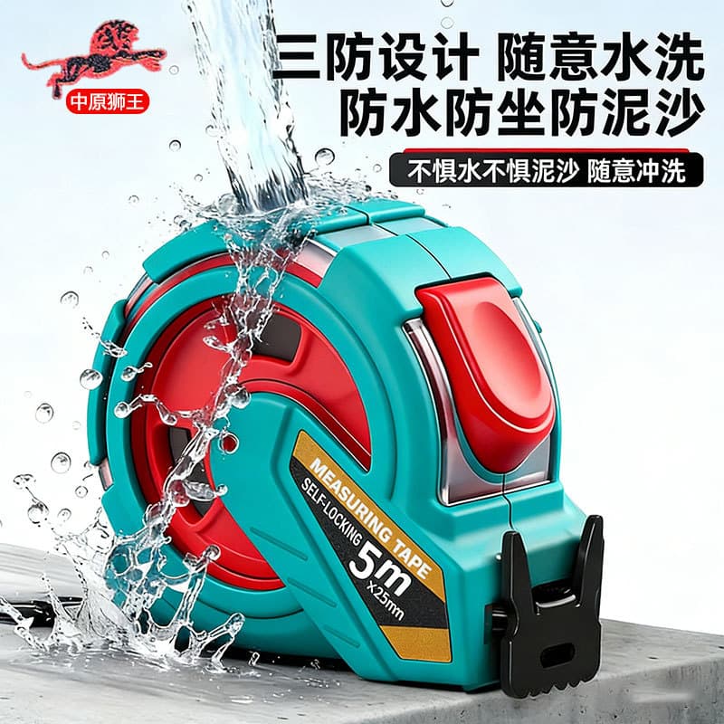 Zhongyuan Lion King tape measure thickened anti-fall self-locking 3 meters 7.5 meters 10 meters wear-resistant high-precision tape measure 5 meters steel tape measure