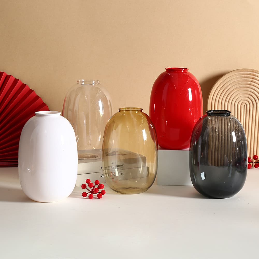 Modern simple big belly plastic vase, fashionable light luxury hydroponic plastic vase, atmospheric living room decoration ornaments