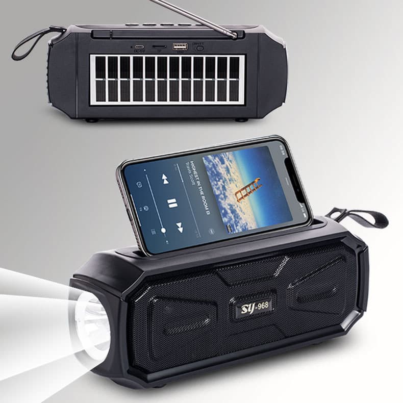 2021 Solar Bluetooth Speaker Light Outdoor Portable Flashlight Radio Card Speaker Factory Bluetooth 5.1