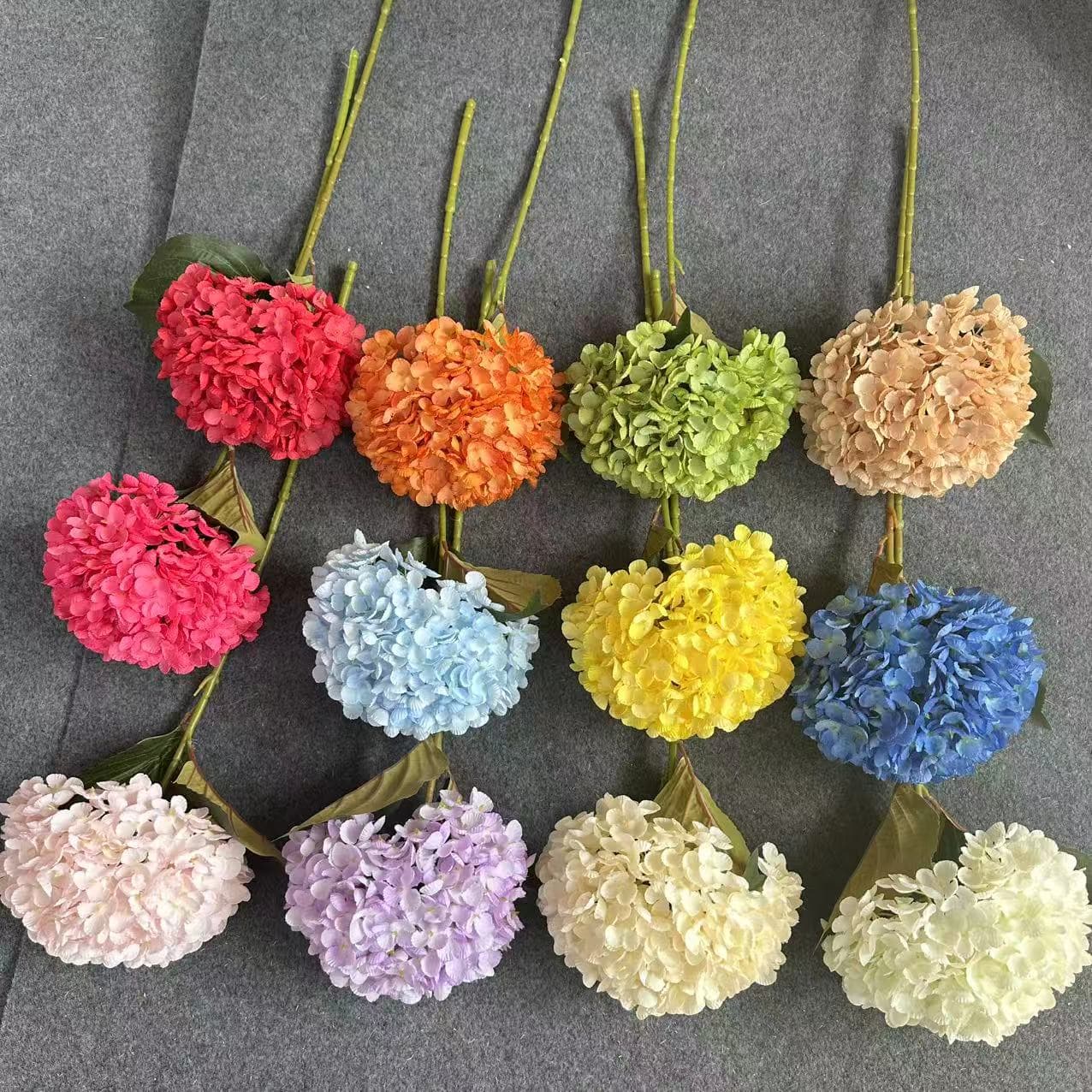 Simulated 252-Piece Large Hydrangea Wedding Home High-End Artificial Silk Flower Single Stem Hydrangea Fake Flower for Wedding Hall Decoration