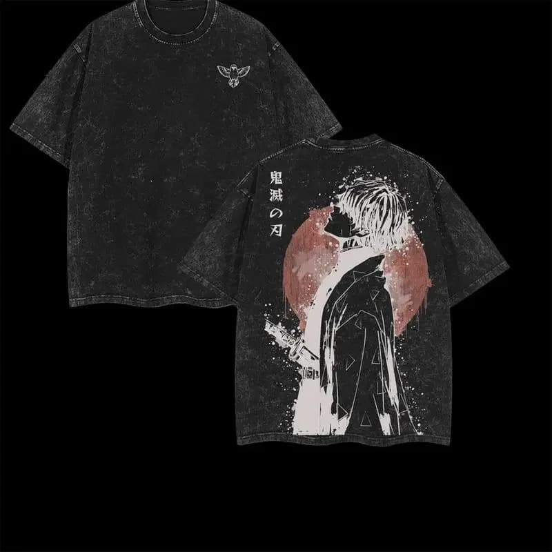 Ouma Cotton A-Zenitsu Graphic T-Shirt Anime Demon Slayer
