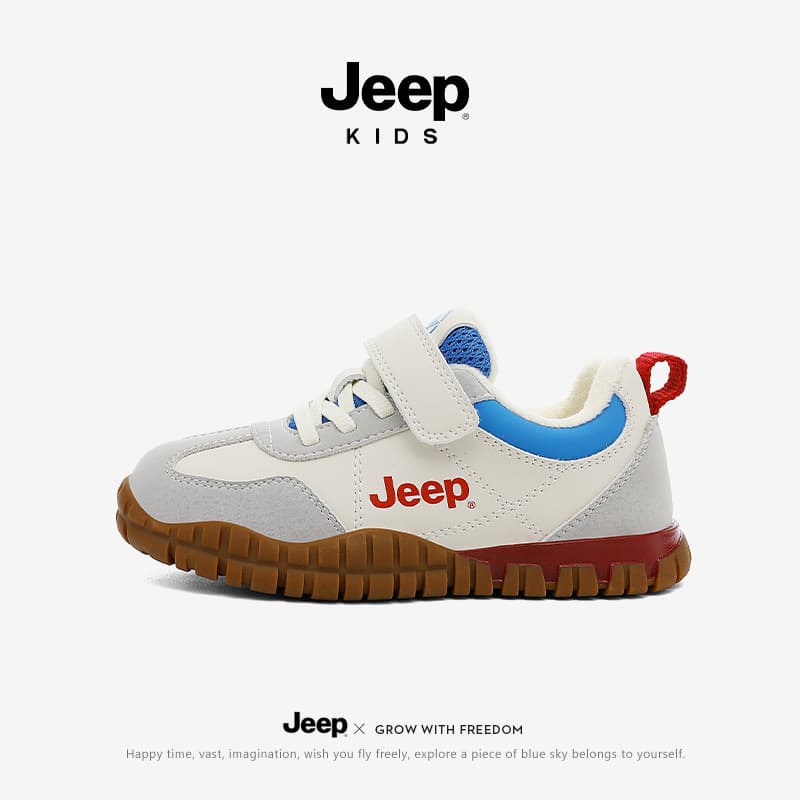 Jeep Children's Velvet Sports Shoes Winter 2025 New Girls' Sneakers Soft Sole Two Cotton Boys' Forrest Gump Running Shoes