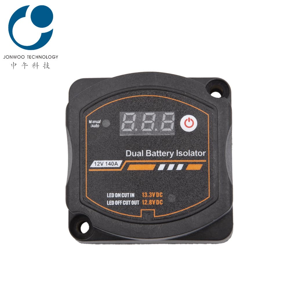 Automotive, boat, yacht intelligent dual battery isolator controller relay LED digital display 12V140A battery modification