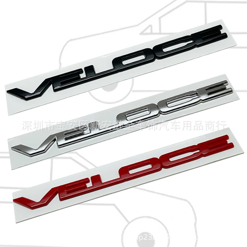 Custom VELOCE badge for Alfa Romeo modification, personalized fender side emblem and rear trunk sticker