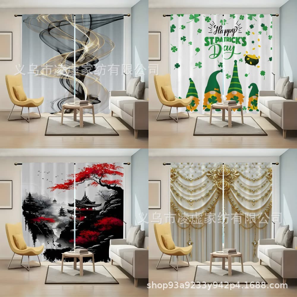 TEMU cross-border bestseller blackout curtains, wholesale from source factory, supports dropshipping and custom designs.