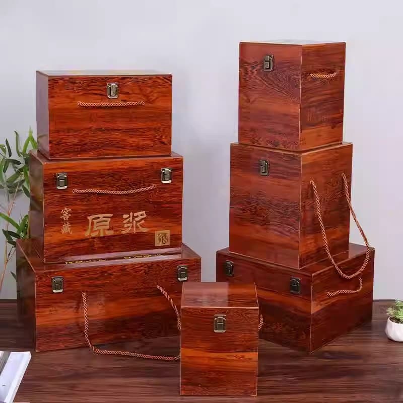 New Wine Jar Wooden Gift Box, Original Wine Wooden Gift Box, Baijiu Wooden Box, Baijiu Packaging Box, Premium Baijiu Box