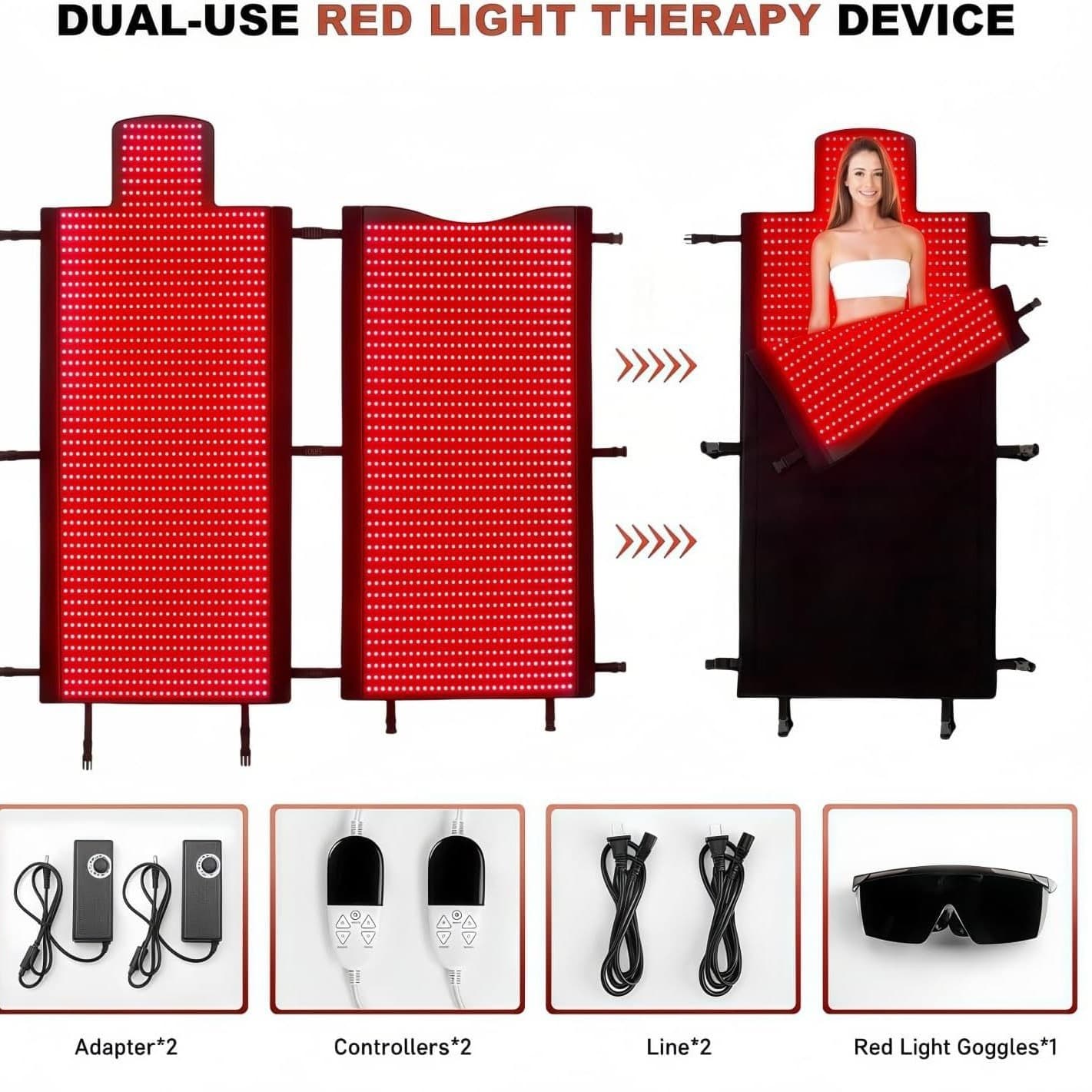 Red Light Therapy Mat Beauty Sleeping Bag Waist Warming Intelligent Timing 2570 LED Phototherapy Controlled Heat Therapy Accessories