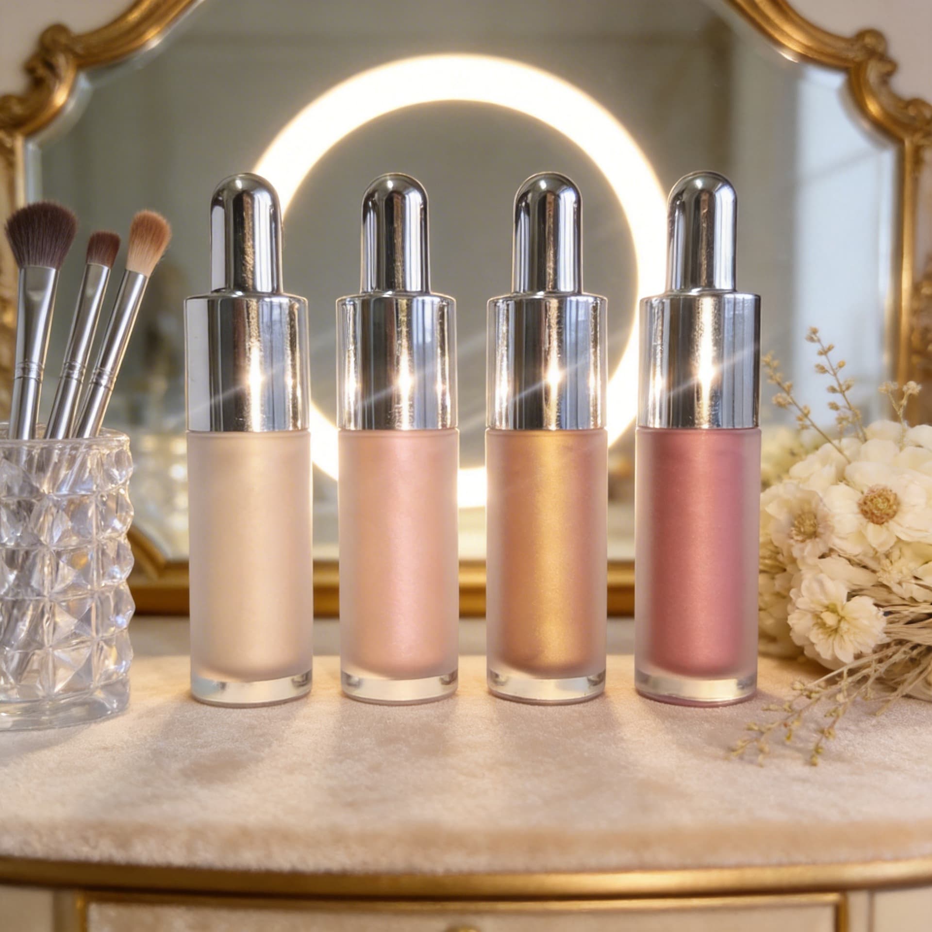 Makeup liquid highlighter without logo, English printable Liquid highlighter without logo
