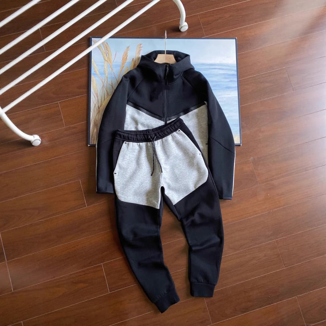 25 Spring/Autumn Casual Sport Bonded TECH FLEECE Tech Zipper Set Jacket Sweatpants 950+496