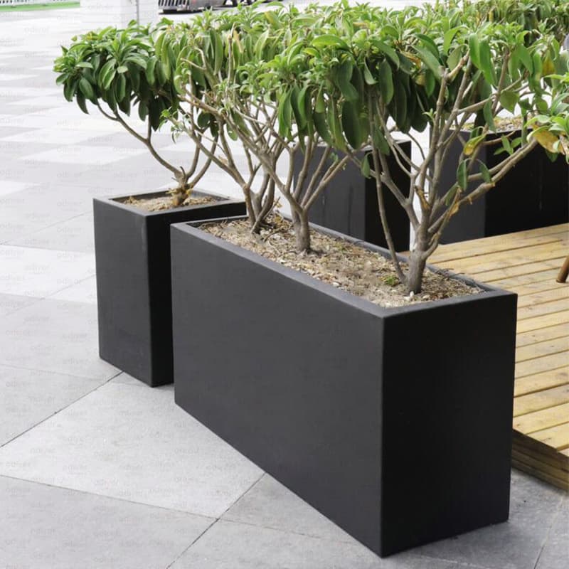 Rectangular fiberglass flower pots, outdoor landscape greening flower boxes, scenic spots, municipal blocks, commercial streets, planting flower trough factories