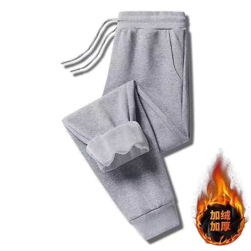 Factory Direct Autumn/Winter Trend Men's Fleece-Lined Casual Sweatpants Solid Color Simple Loose Sport Straight Leg Pants