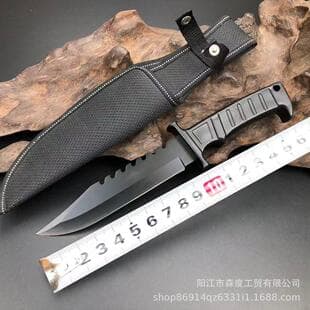 Plastic Handle Rambo Knife Portable Survival Tactical Fixed Blade Lightweight Hunting Knife Camping Tool Equipment Cross-Border Outdoor Knife